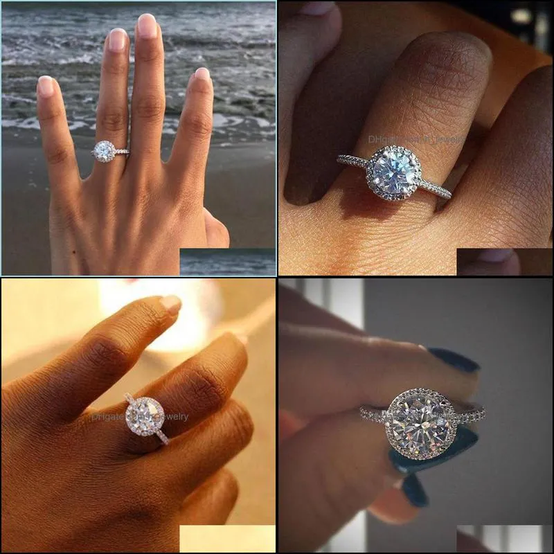 crystal diamond ring women rings engagement wedding rings fashion jewelry gift