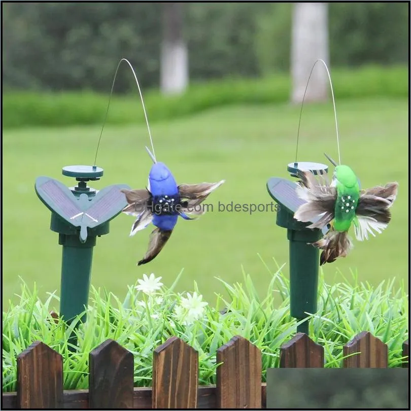 solar power dancing flying butterflies fluttering vibration fly hummingbird flying birds garden yard decoration funny toys dbc b 10 g2