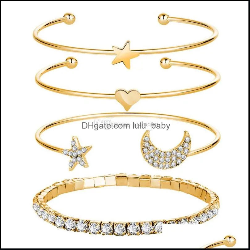 gold diamond arrow multilayer bracelet bangle gold chains wraps women bracelet wristband cuff fashion jewelry gift