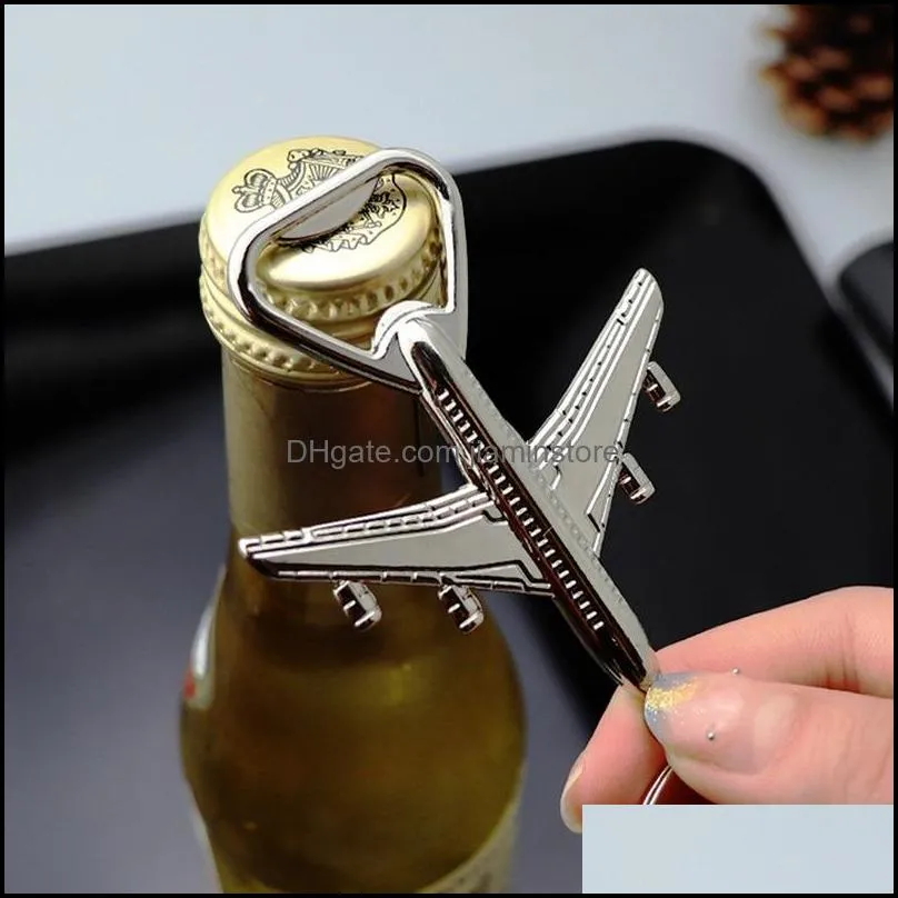 metal airplane bottle opener key ring plane model summer beer openers keychain holders kitchen bar hand tools fashion