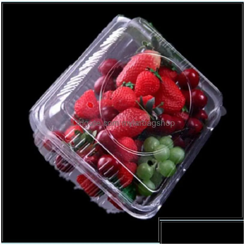 clear plastic container vegetable fruit pack box with hook 500g/1000g showcase window cabinet zer storage drop delivery 2021 packing