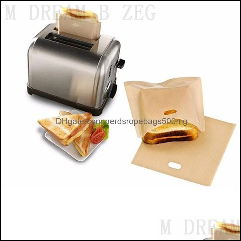 nonstick reusable bread toaster bags sandwich fries fashion new multi purpose heatresistant bags kitchen cooking baking bags