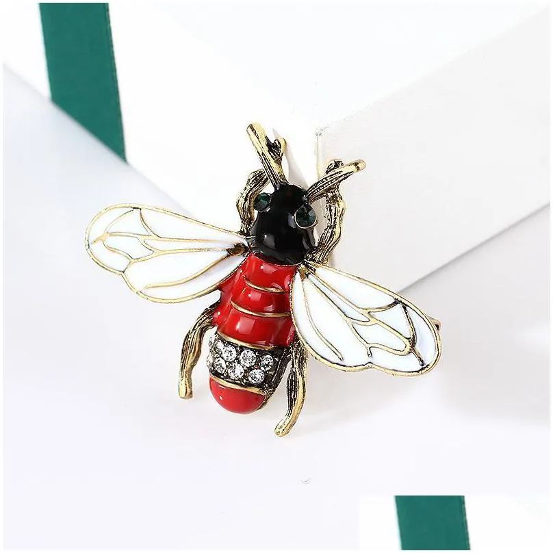 pins brooches cute crystal bee brooch cartoon animal enamel pins and for women shirt scarf badge vintage jewelry accessories