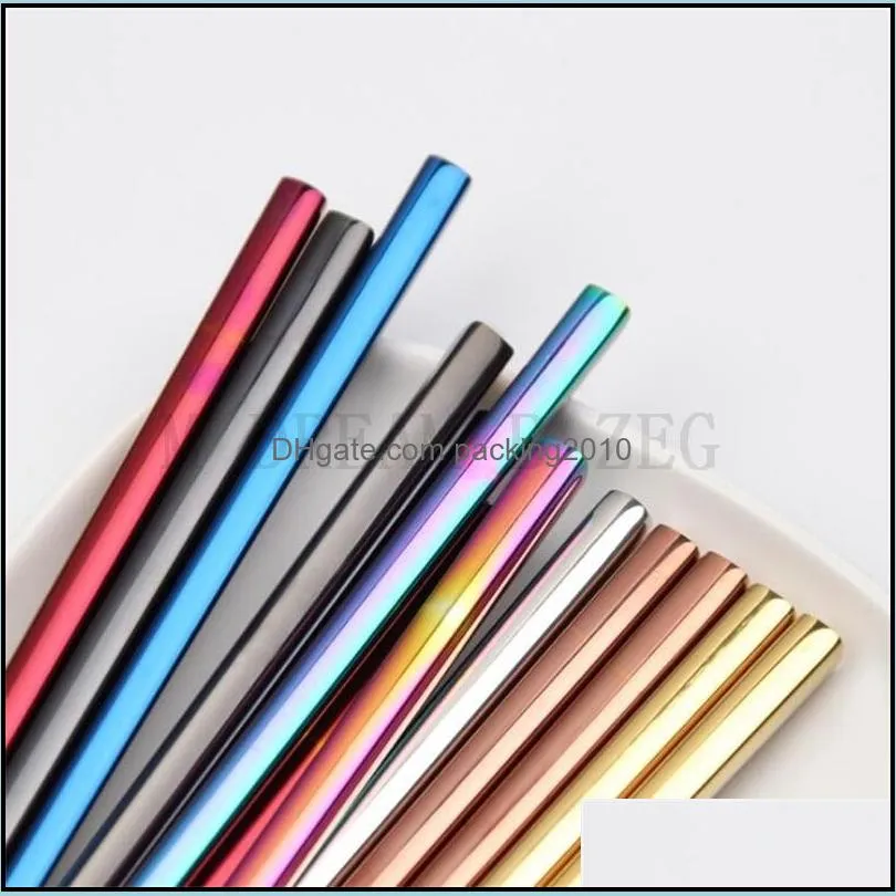 304 stainless steel chopsticks 7 colors metal chopsticks household kitchen restaurant tableware chopstick new arrival kd1800