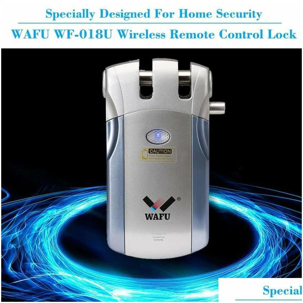 wafu wireless remote control electronic lock invisible keyless entry door lock with 4 remote controllers electric lock 433mhz 201013