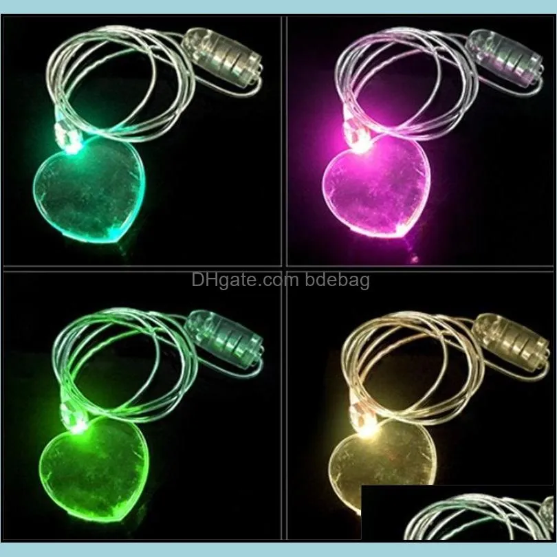 led illuminate necklace flash acrylic pendant party decoration supplies dance power persistence plastic colorful music festival 4 5hl