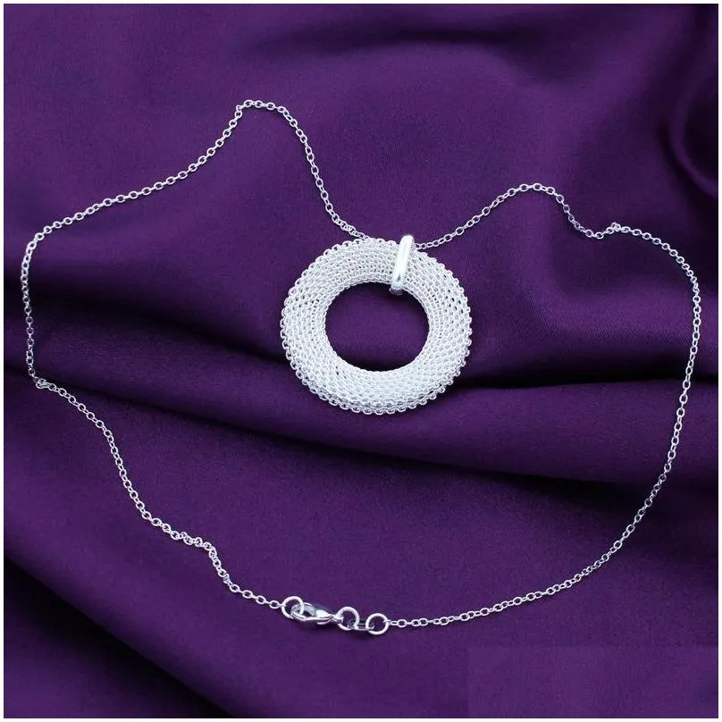 925 sterling silver necklace link snake chain for women fashion pendant cute simple mesh circle nest necklace wedding jewelry party