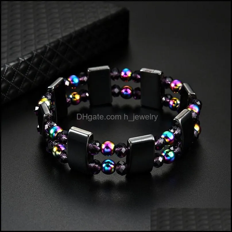 rainbow magnetic hematite bracelet multilayer wristband bangle cuffs jewelry women bracelets mens bracelets fashion jewelry