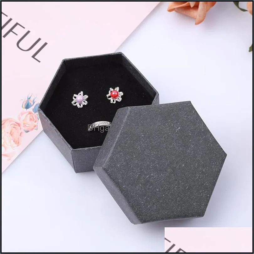pure color jewelry box upper lower lid pendant ear nail ring packing case six sides gift boxes 1 6mf