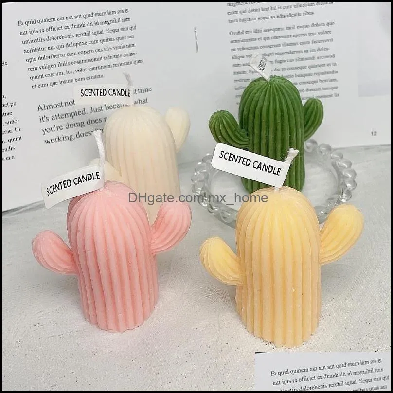 scented candle soy wax prayer votive candles cactus candles creative table ornament
