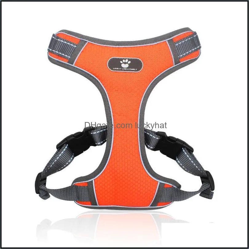 pet dog harnesses night reflective safety waistcoat pet harness with d ring dog vest dogs supplies 