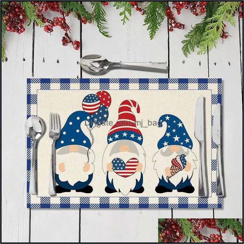 independence day placemat tableware mat 4th july patriotic memorial day holiday home decoration