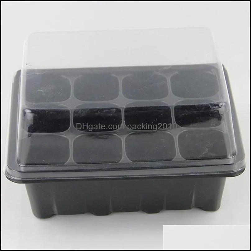 12 hole family nursery pots black white color mini flower pot plastic seedling box kit for home garden supplies 1 95md e1