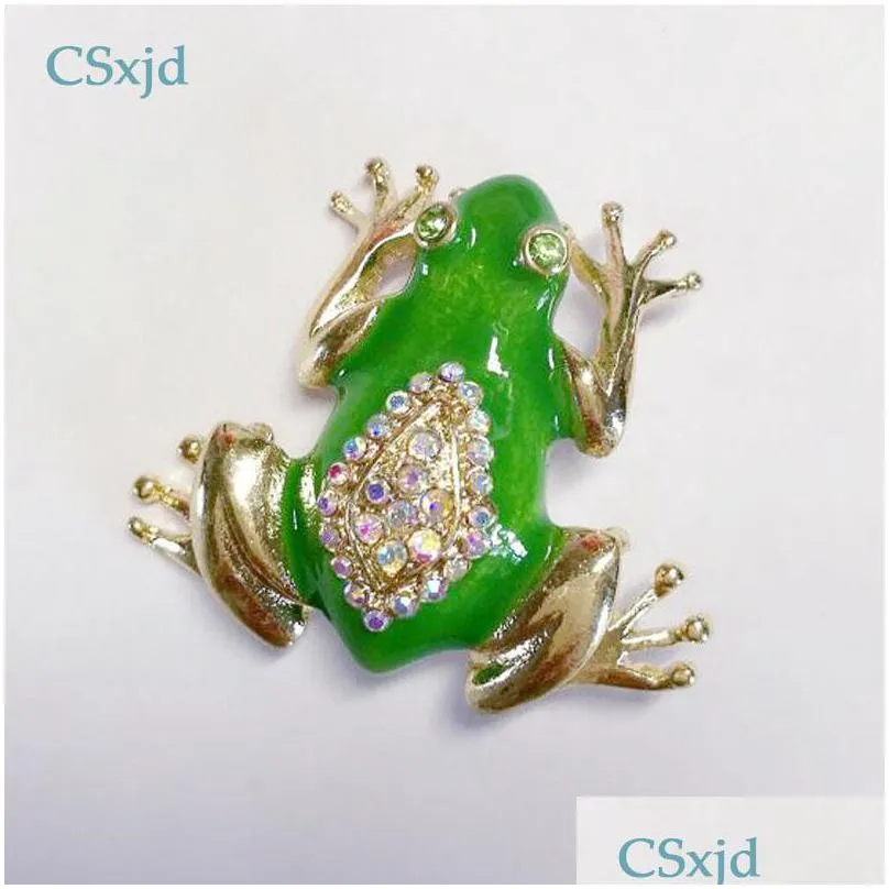 pins brooches csxjd cute frog rhinestone enamel vintage brooch scarves buckle accessories