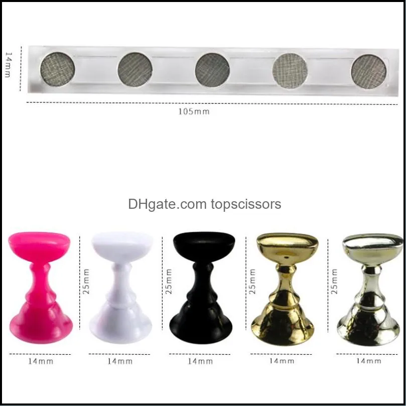 diy acrylic nail art practice stands magnetic nails tip holders reusable training fingernail display holder