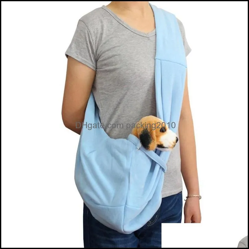 dogs oblique span shoulder package portable go out bag pets articles collar buckle rucksack solid color cat new 22bs l2