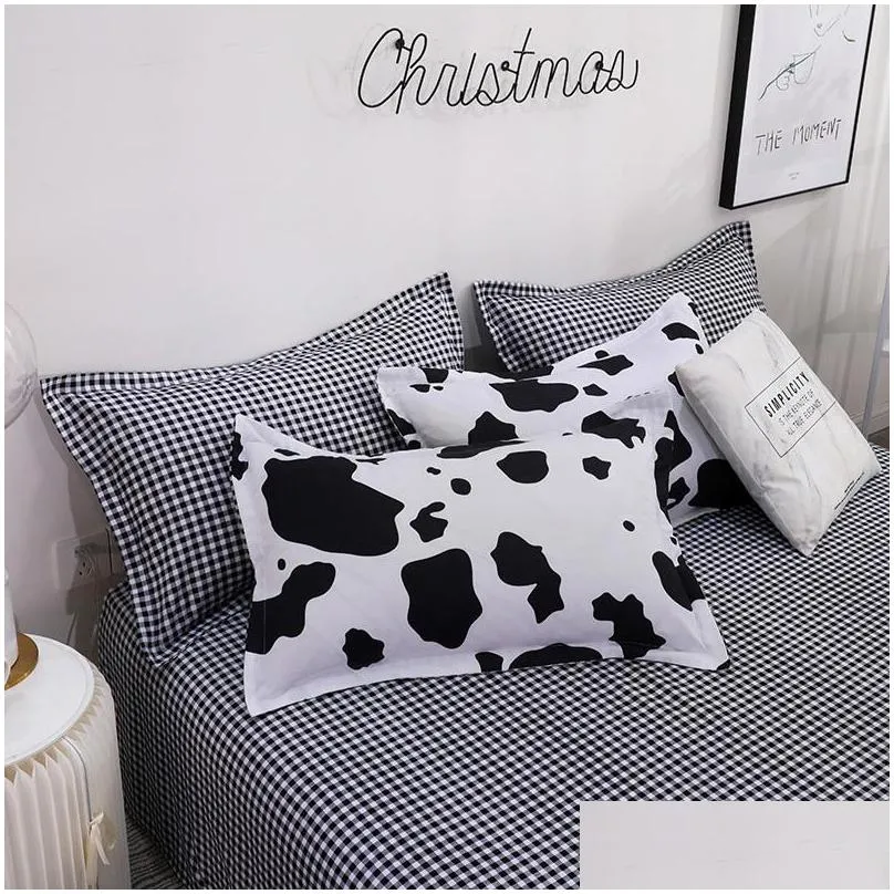 fashion cow patterns print quilt covers set blend cotton bedding set bedclothes duvet cover pillowcase small/us/au/uk size t200409