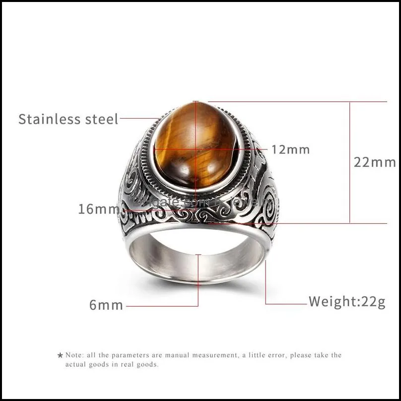 stainless steel ancient silver turquoise stone ring band retrol floral solitaire rings for men women fashion jewelry