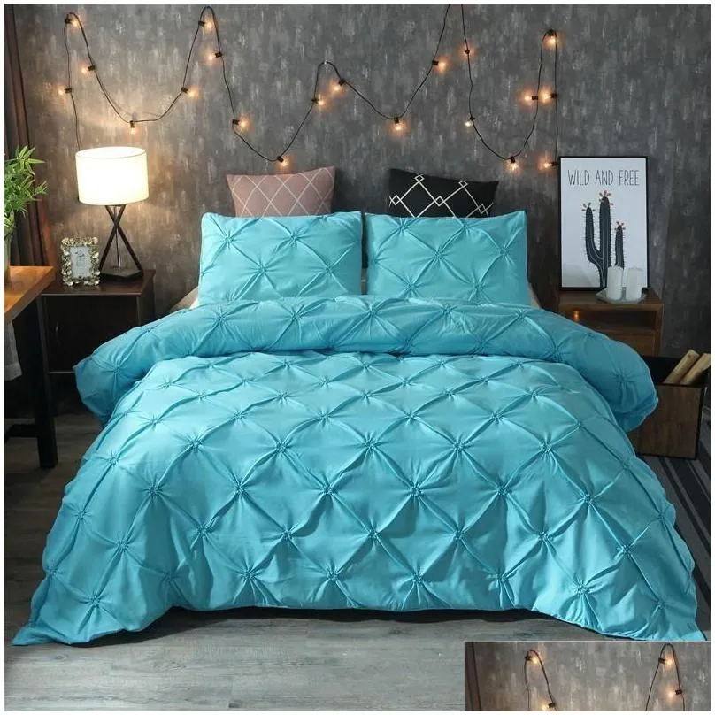 luxury black duvet cover pinch pleat brief bedding set queen king size 3pcs bed linen set comforter cover set with pillowcase45