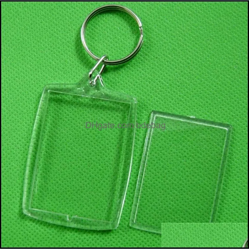 originality diy key buckle studio acrylic plastic p o frame keychain heart shaped square keyring transparent arrival 0 26dy m2