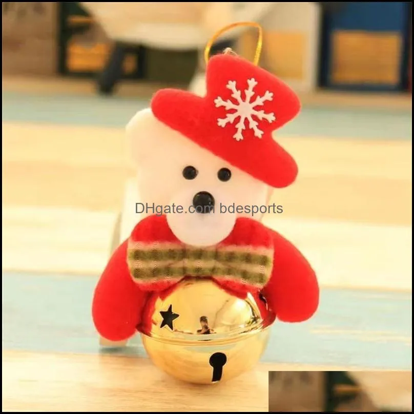 christmas ornament bells santa snowman elk bear xmas tree jingle door hanging pendants home new year party holiday decorations gift