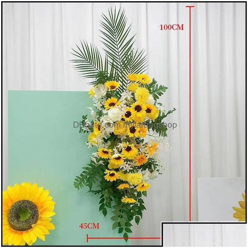 decorative flowers wreaths decorative flowers wreaths artificial sunflower wedding t stage layout fake decor logo floral wall part