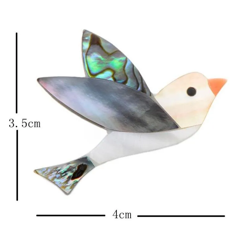 pins brooches sexemara natural shell bird pins for women girls cute animal pigeon peace banquet badge weddings gift