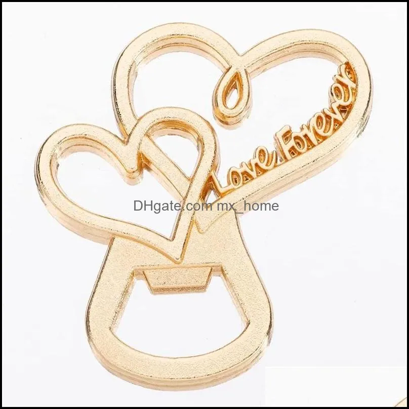 love forever design bottle openers heart shape opener for wedding favors to guests bridal shower party gifts souvenirs or decorations