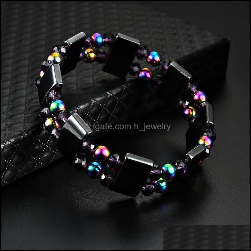 rainbow magnetic hematite bracelet multilayer wristband bangle cuffs jewelry women bracelets mens bracelets fashion jewelry