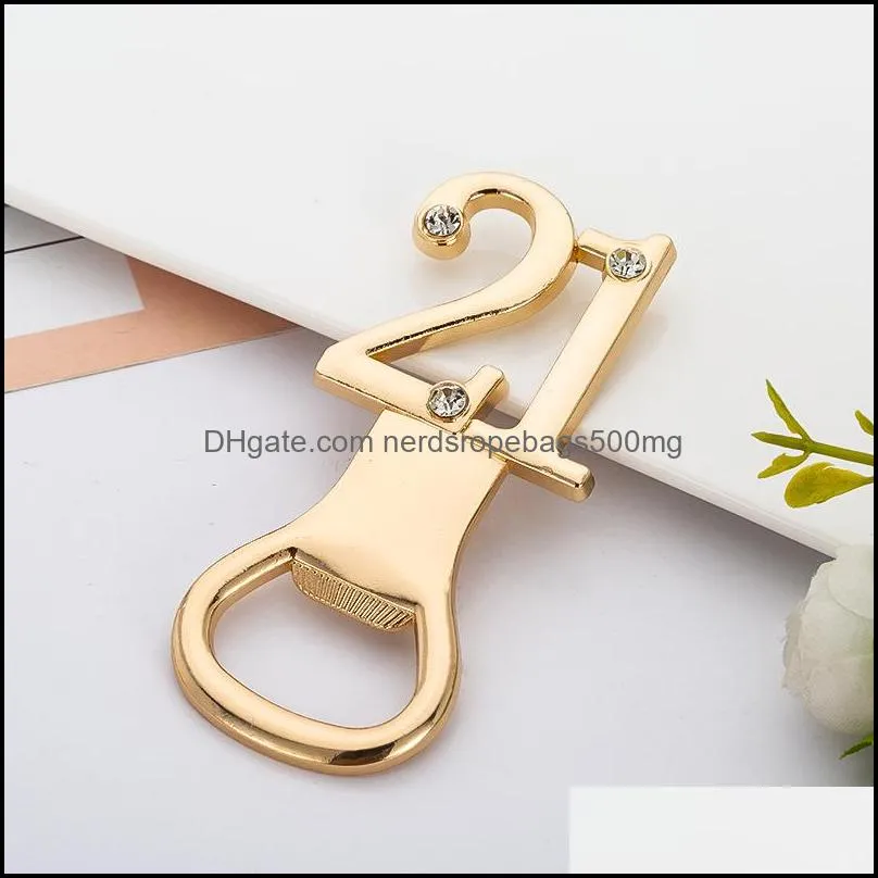 digital 21 beer bottle opener gold color number 21 openers for wedding supplies birthday gifts