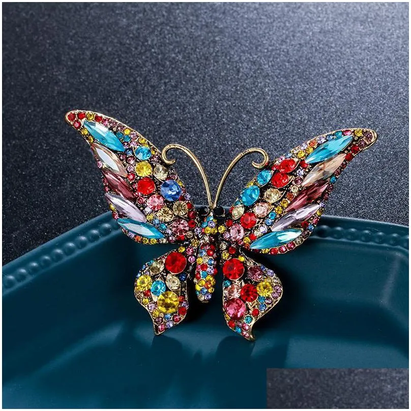 pins brooches weimanjingdian brand arrival beautiful color crystal rhinestones butterfly fashion ornament accessories jewelry
