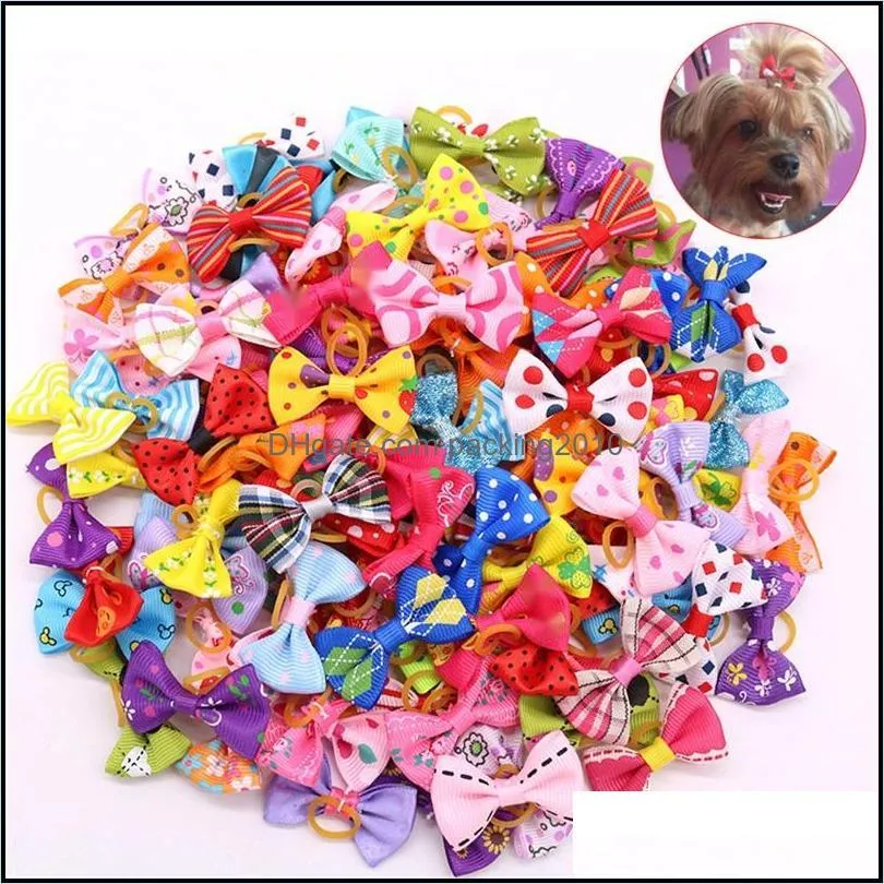 dog hair bows with rubber bands dogs beautytools topknot pet clips cute pets grooming cat little flower bow