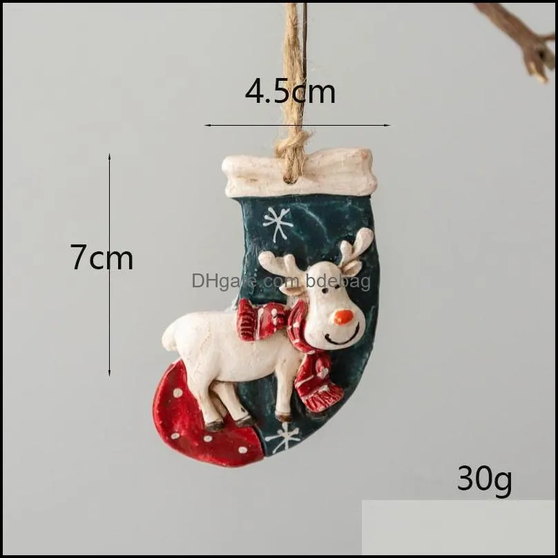 party supplies christmas resin small pendants xmax tree decoration accessories american retro pendant home decorations 758 b3