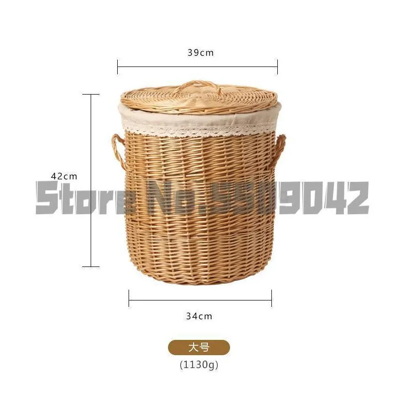wicker dirty basket hamper frame storage box pot shop weaving clothes t200224