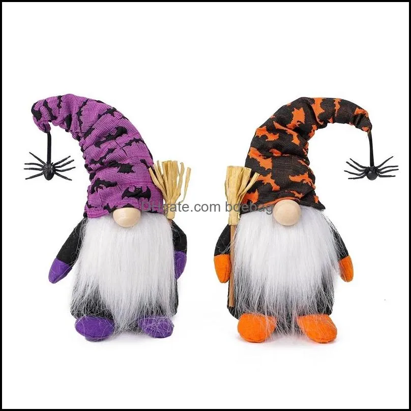 party supplies halloween home decor gnomes doll with spider plush handmade tomte swedish ornaments table decorations gifts 876 b3