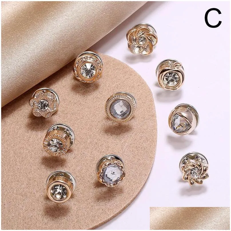 pins brooches 10pcs corsage cardigan collar brooch pin shawl button women creative jewelry accessories gifts