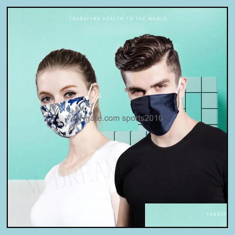 100 silk mask mouth face mask summer uv protection double layer thin breathable sunscreen masks dustproof mask designer masks for men