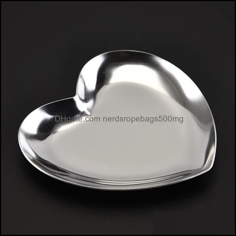 heart shape plate stainless steel mini wedding plates necklace jewelry display tray