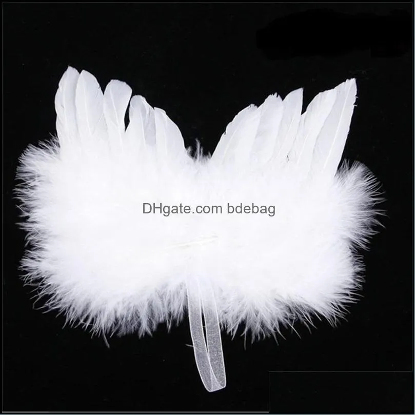 white feather wing lovely chic angel christmas tree decoration hanging ornament home party wedding ornaments xmas 1044 b3