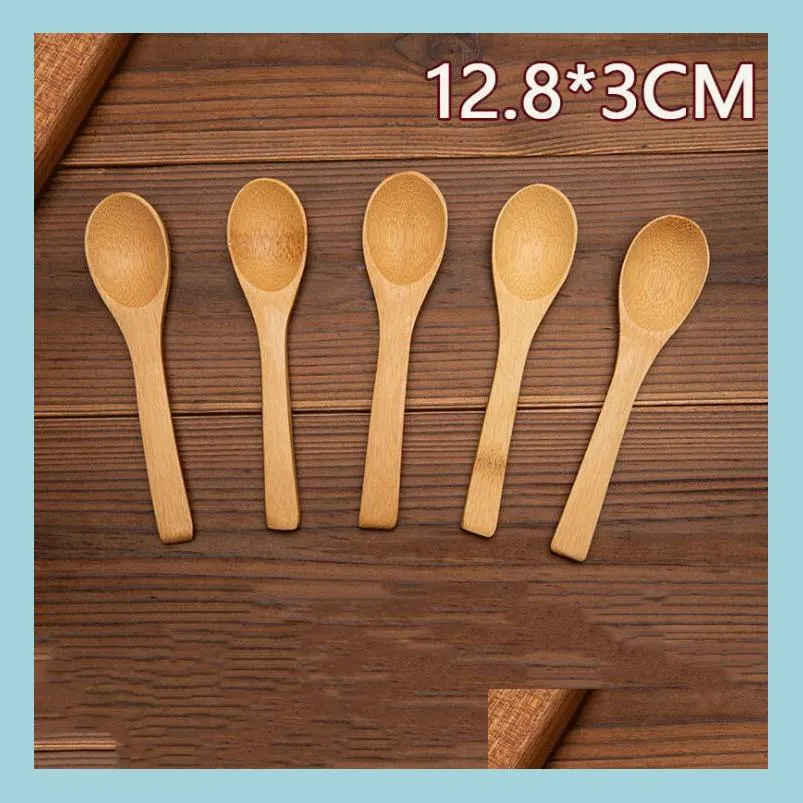 12.8x3cm bamboo spoon ice cream honey spoons baby spoons kitchen using small scoop