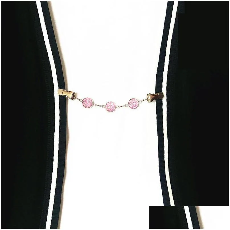 pins brooches pink shining stone gypsophila clip women sweater cardigan guard cinch clothing dress shawl buckle