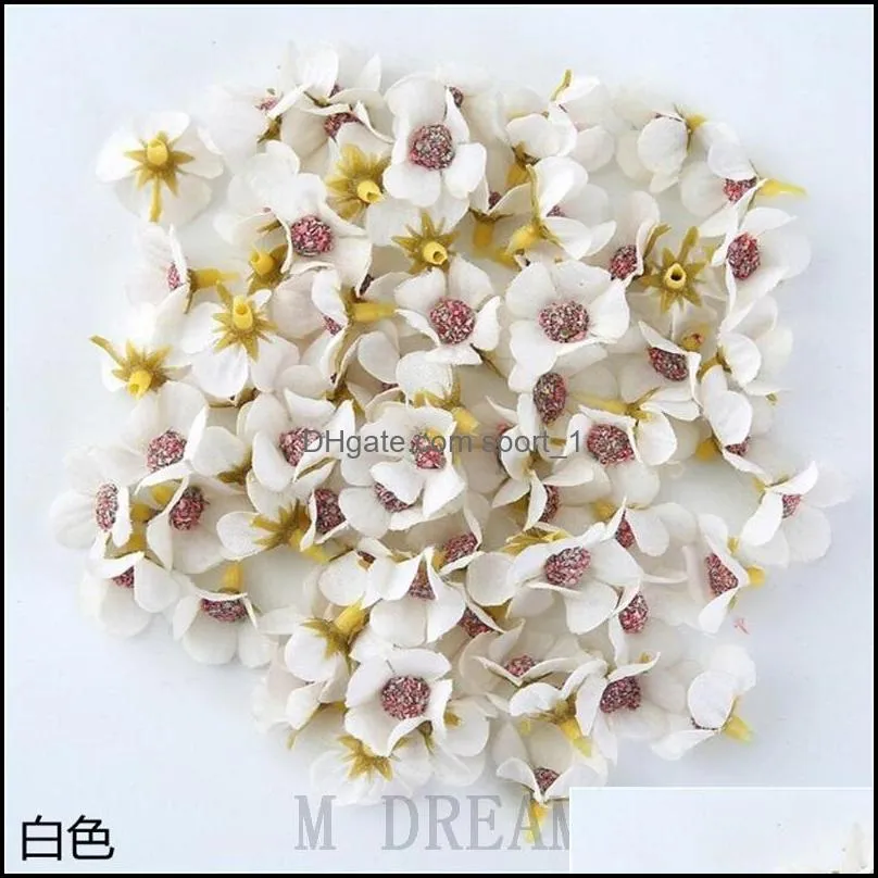 2cm daisy flower heads mini silk artificial flowers for wreath scrapbooking home wedding decoration m dream b zeg