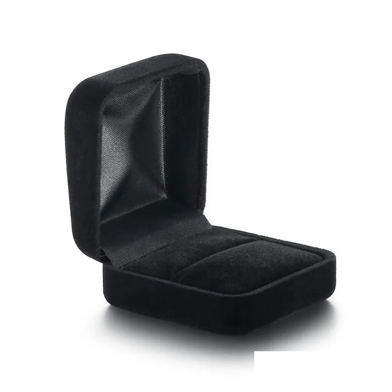 black velvet package boxes ring earring gift jewelry displays show cases fashion weddings party jewellrypackaging storage box for