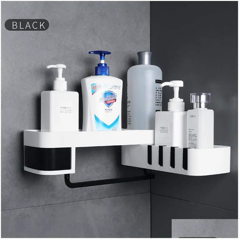 1 pcs corner shower shelf bathroom shampoo shower shelf holder kitchen storage rack organizer wall mounted type bao 4 t200319