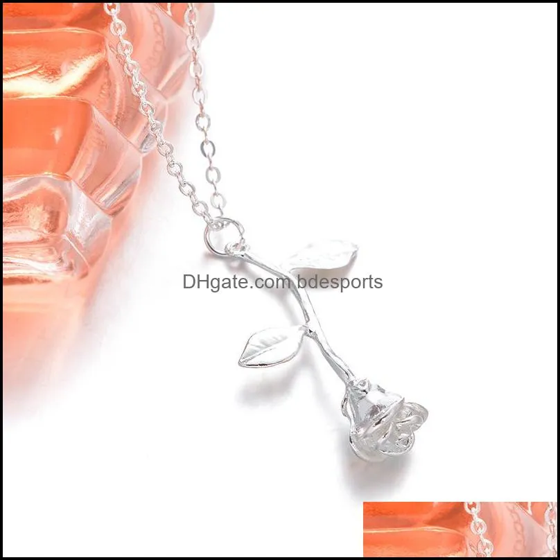 necklace fashion send girlfriend gift exquisite rose pendant for women wedding birthday present 80 p2