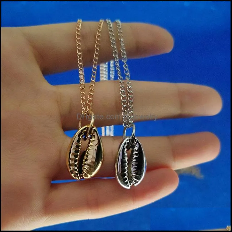 metal shell necklace silver gold chains necklaces pendants women summer fashion jewelry gift