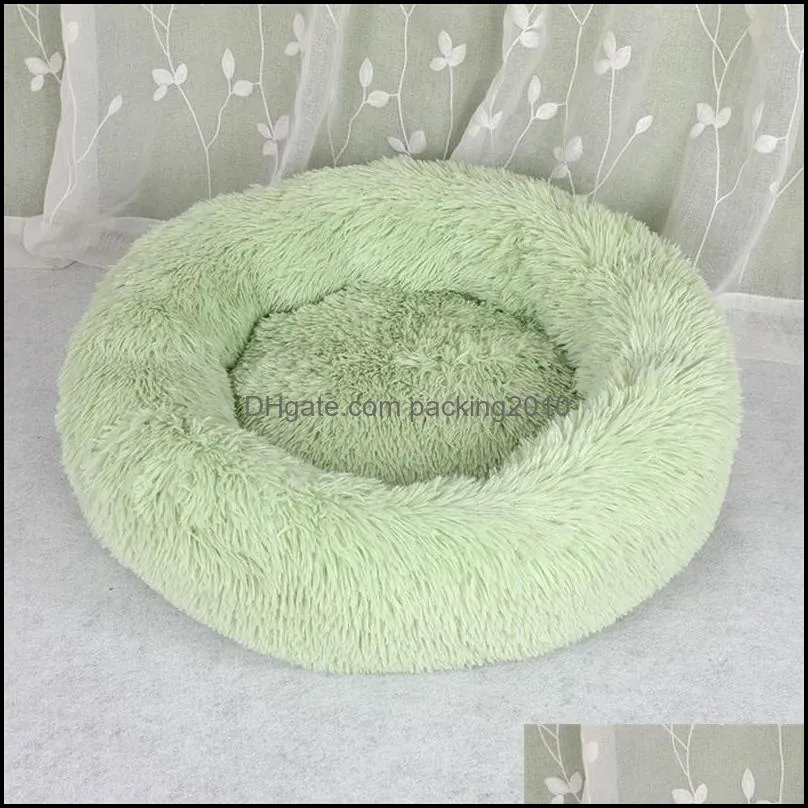 round zip pets dog beds large small cat dogs houses kennels accessories long plush mat sofa dropshipping super soft pet bed calming bed