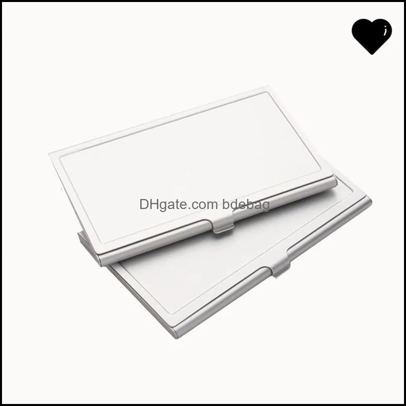 stainless steel sublimation blank cardcases concave position rectangle name cards box printable pattern business card case gift 4 4mo