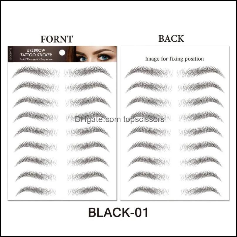 hairlike waterproof eyebrow tattoos stickers eyebrow transfers sticker grooming shaping in arch style for women and girls