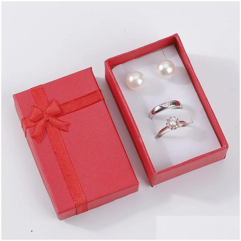 paper jewelry packaging gift boxes for pendant necklace earrings ring box rectangle packing organizer storage container 6colors